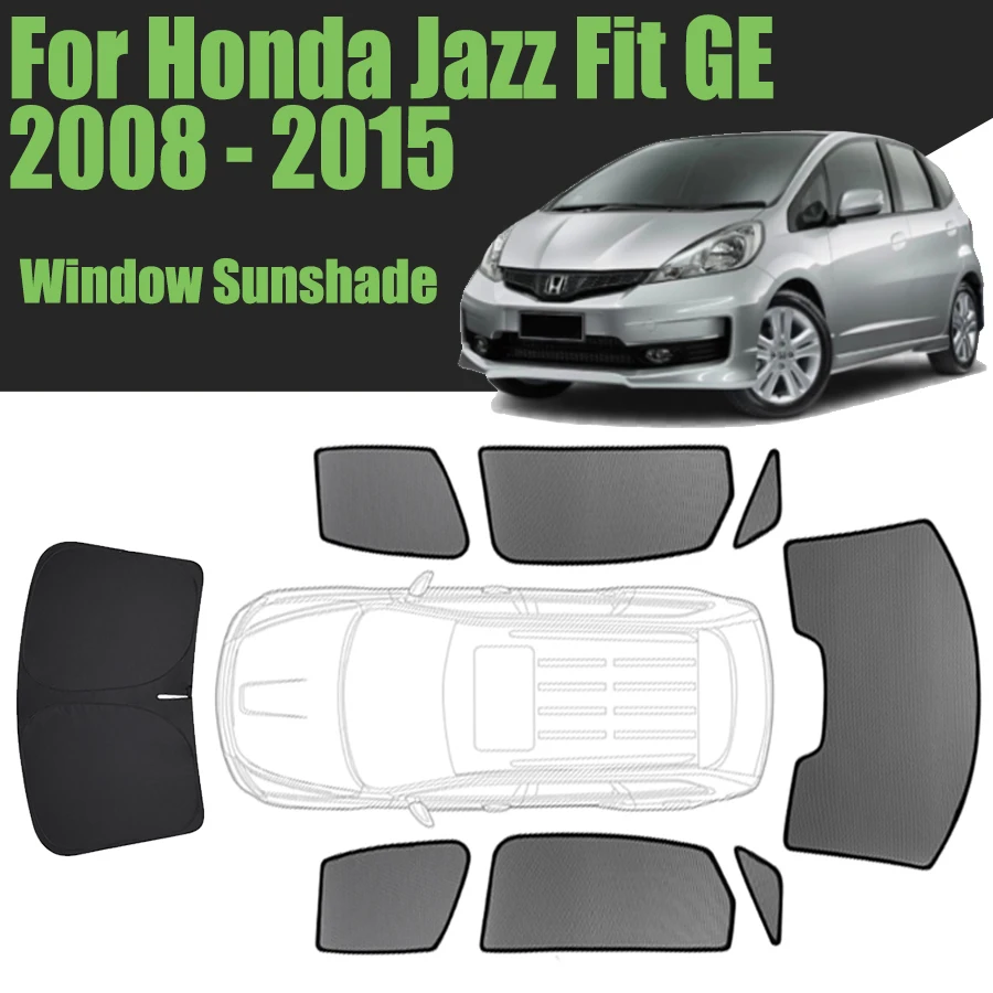 Custom Car Window Sunshade For Honda Jazz Fit GE 2008 - 2015 Magnetic Curtain Mesh Front Windshield 2009 2010 2011 2012 2013