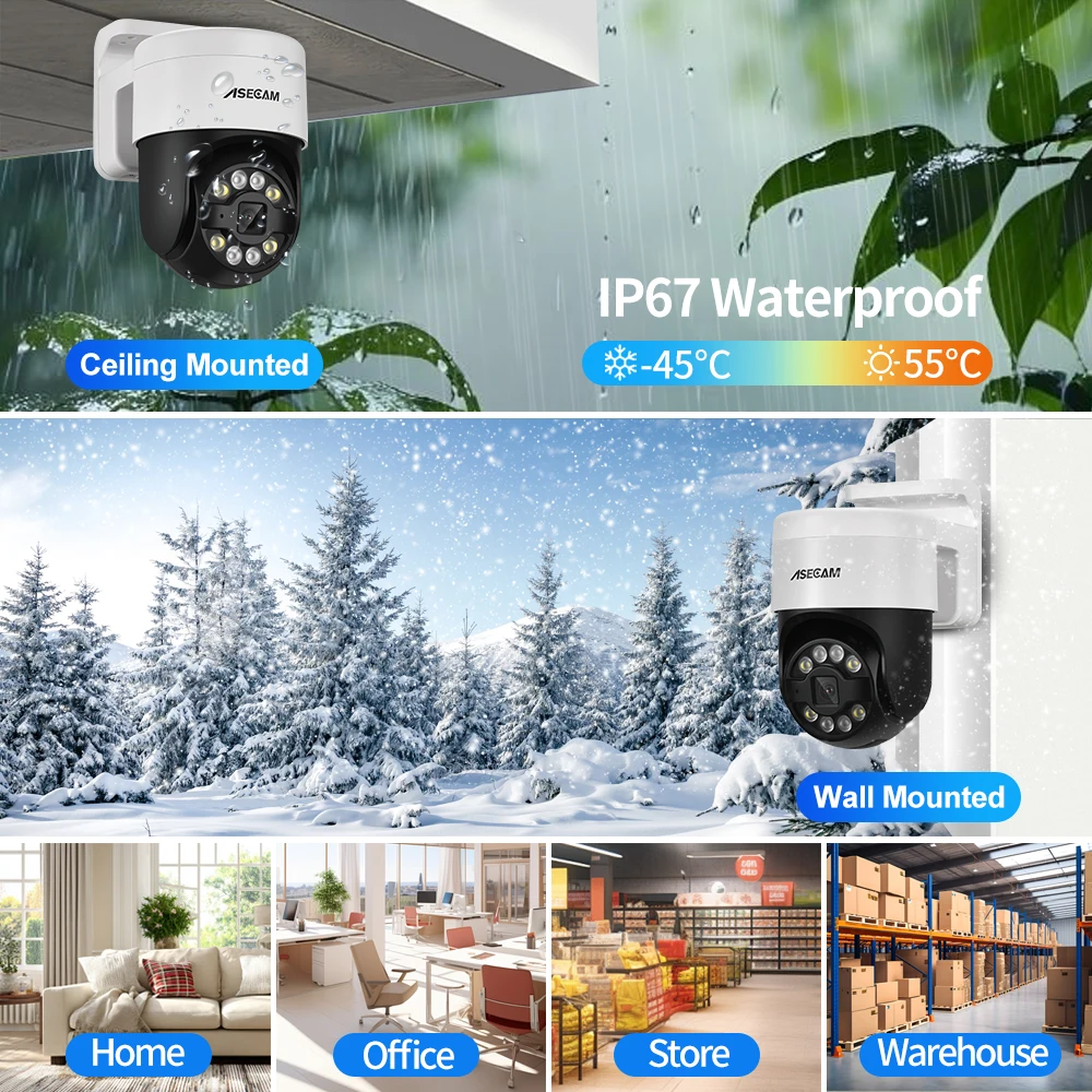 8MP 4K Face Detection Security PTZ IP Camera System Audio POE NVR Kit CCTV Humanoid Outdoor Home Video Surveillance Xmeye