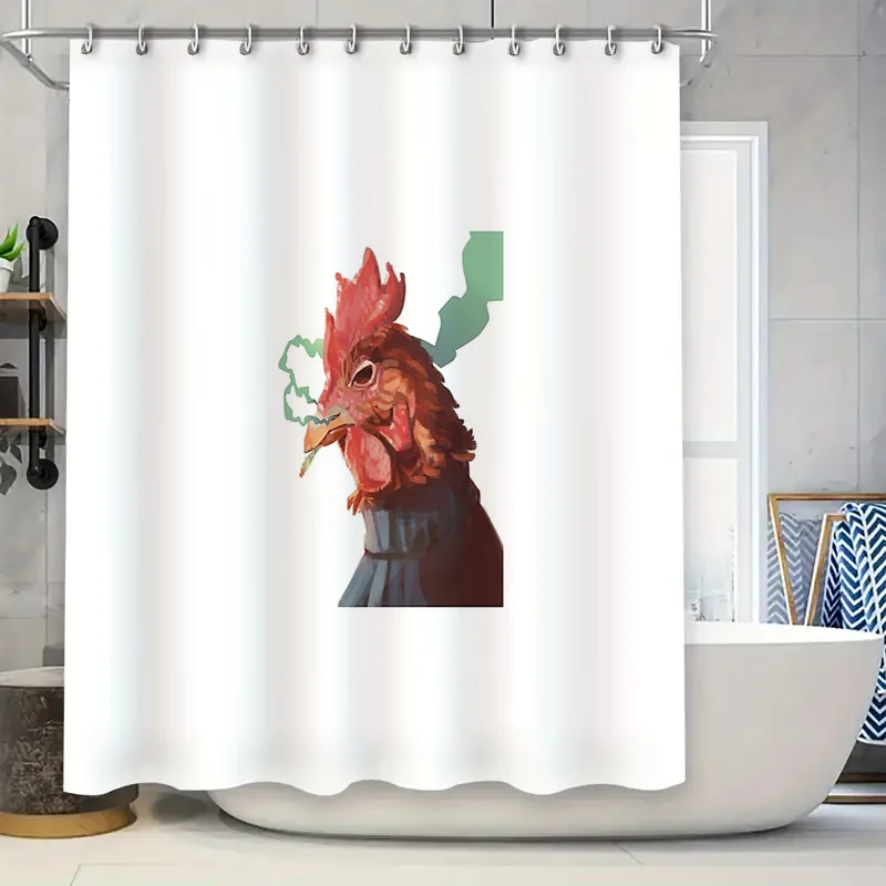 

Farmhouse Chicken Shower Curtain Rustic Rooster Bathroom Decor Farm Animal Shower Curtain Vintage Country Shower Curtain Kitchen