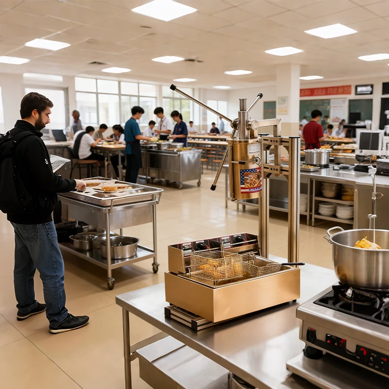 آلة صانع كروس التجارية 5L لـ Churros الإسبانية الكعك التلقائي الطارد خزان الزيت العجين المقلي المعجنات وجبة خفيفة مقهى متجر