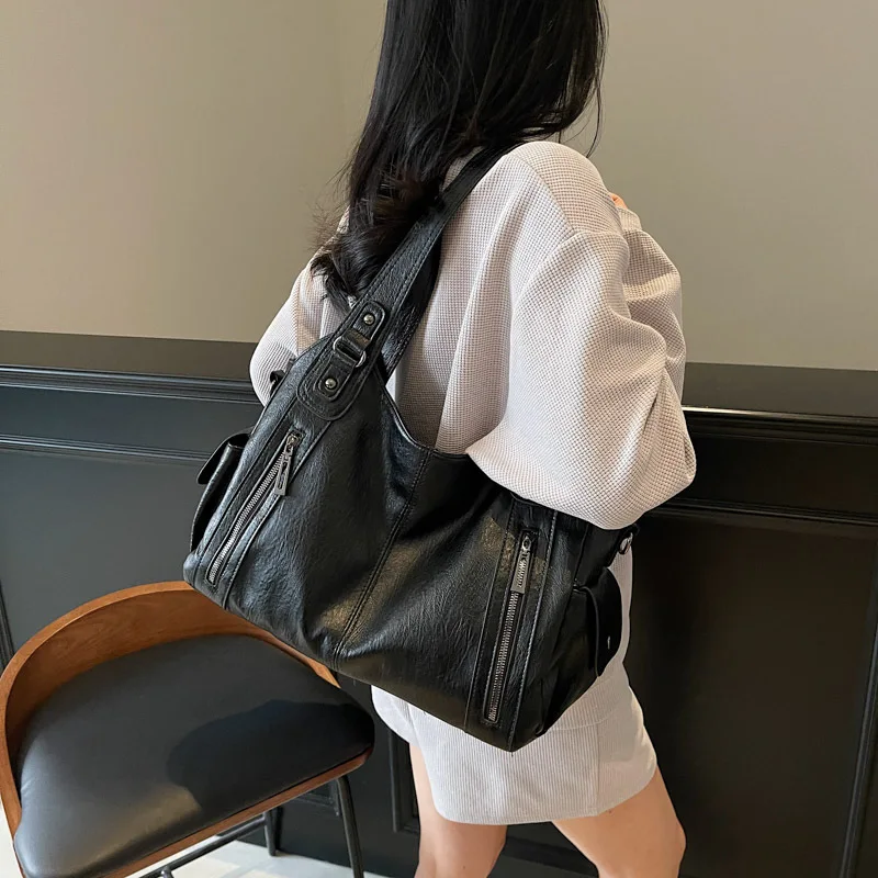 

Роскошная кожаная сумка-тоут для женщин, большая вместительная рабочая сумка, модельерская сумка, женская повседневная сумка на плечо, высокая