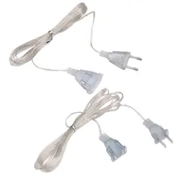 3meter EU US Plug Power Extension Cord 220V 110V Transparent Extension Cord For Garland LED Fairy Lights Holiday String Lights