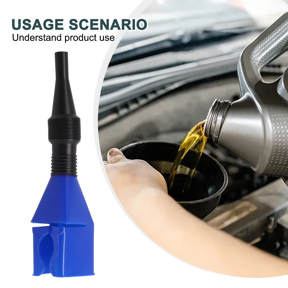 Flexible Car Refueling Funnel With Filter Multi-Purpose Flexible Fold Oil Funnel Tool ABS Universal-Draining Tool Snap Funnel