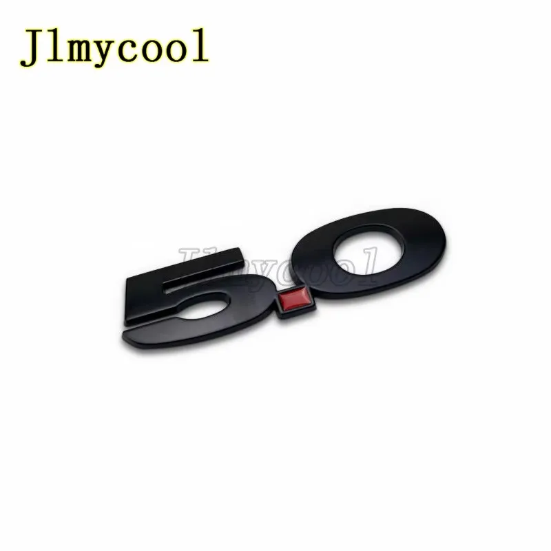 2Pcs 3D Metal Car Sticker Black Silver 5.0 Badge Zinc Alloy For Mustang GT 2015-2020 Right Left Fender Emblem