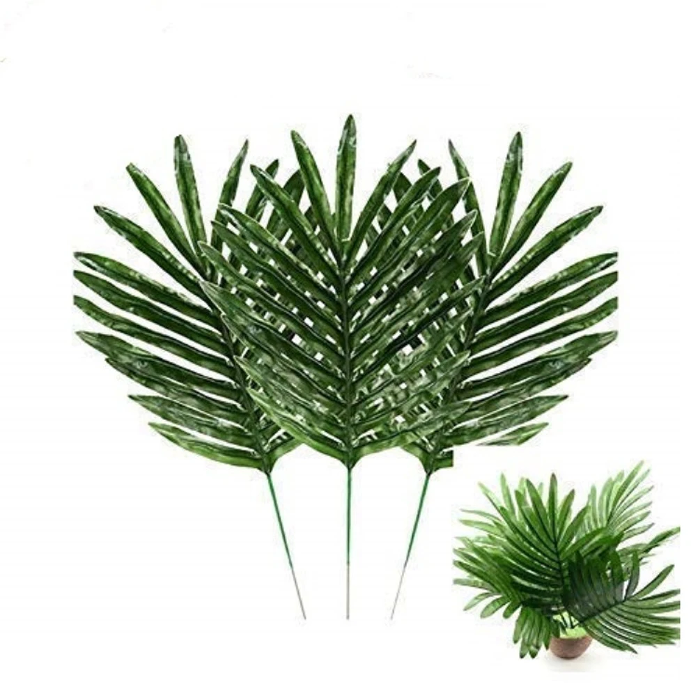 

90pcs Artificial Palm Leaf Decoration Lifelike Fake Green Plants Simulation Leaves Tropical Party Home Garden Wall Door Stairs