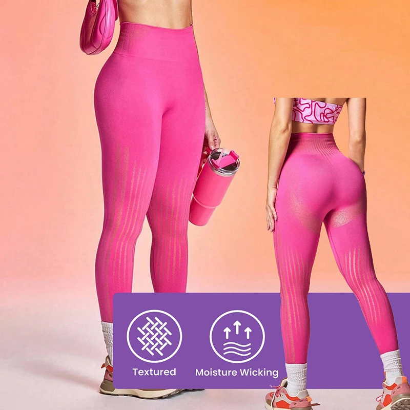 Folha de ouro listrado sem costura leggings mulheres cintura alta controle de barriga yoga leggings mulher primavera outono para fora usar leggings de treino