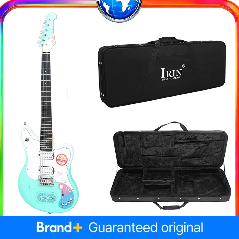 

IRIN R-331MINI Умная портативная электрогитара — встроенный динамик Bluetooth, 24 лада, закрытые хромированные тюнеры, чехол для электрогитары