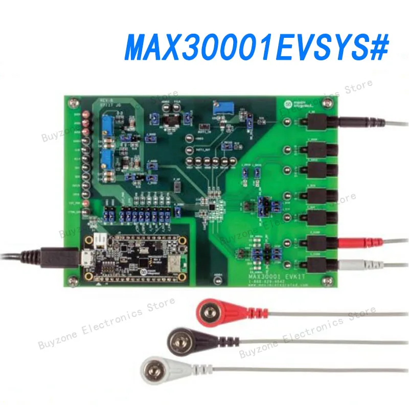 

MAX30001EVSYS# Evaluation Kit, MAX30001 Biopotential and Bioimpedance Measurement, Wearable Development