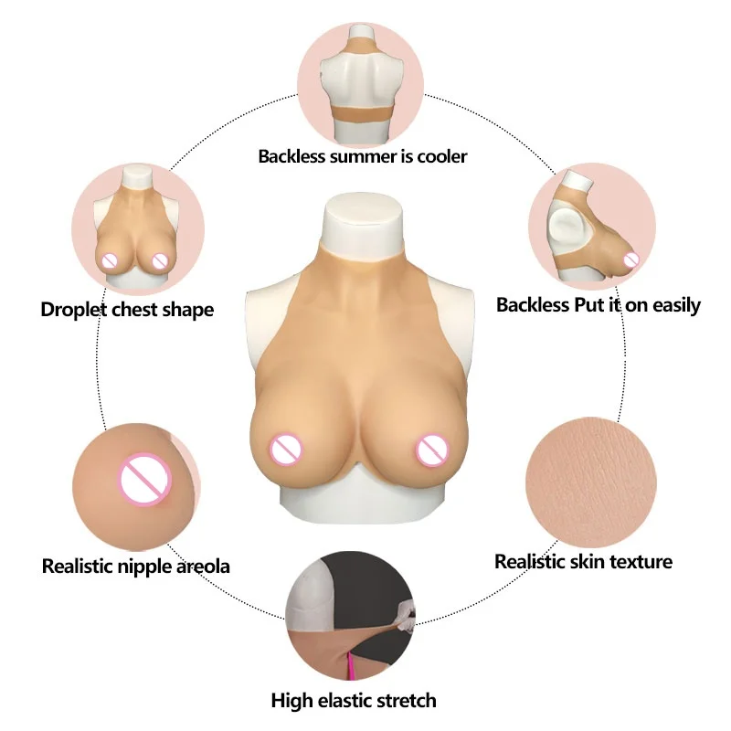 كوب ضخم لوحة الثدي المزيفة من السيليكون أشكال الثدي كروسدرسر للرجال المتحولين جنسيا سحب الملكة شيميل تأثيري طبطب لينة هزة #3