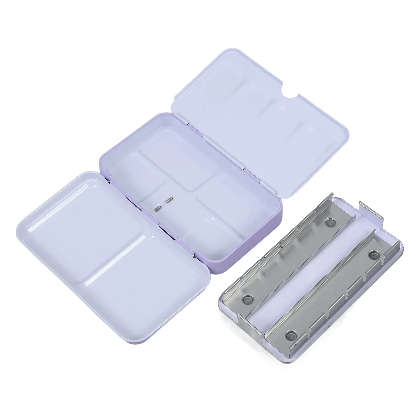 

Large Watercolor Travel Palette Empty Metal Paint Box Foldable Lightweight Tin Mixing Tray Durable Waterproof Portable Art