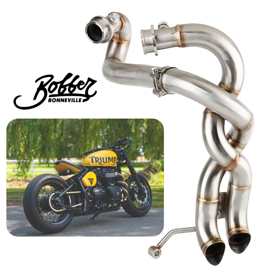 

Motorcycle exhaust muffler system For Triumph Bonneville Bobber 2016-2025 Twisted Shape Modified Muffler bobber 1200 exhaust