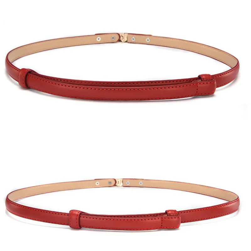 حزام PU رفيع للسيدات على الطراز الكوري الجديد لعام 2025 - حزام خصر أنيق للفستان/الجينز، حزام تنحيف قابل للتعديل، أسود/بني