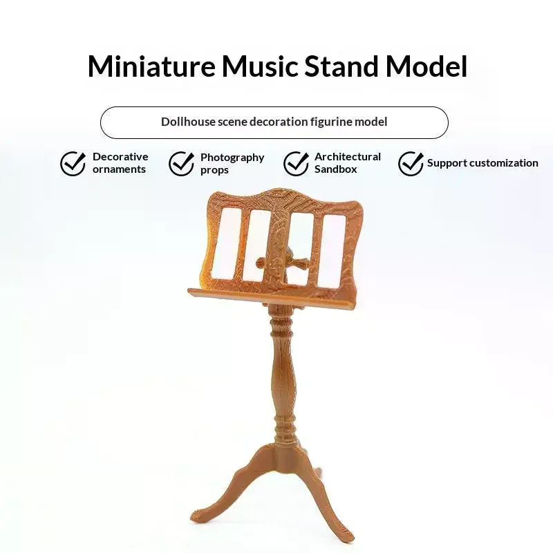 1:12 Miniature Wooden Music Stand Model Carved Detail Stable Base For Dollhouse Sand Table Photo Props