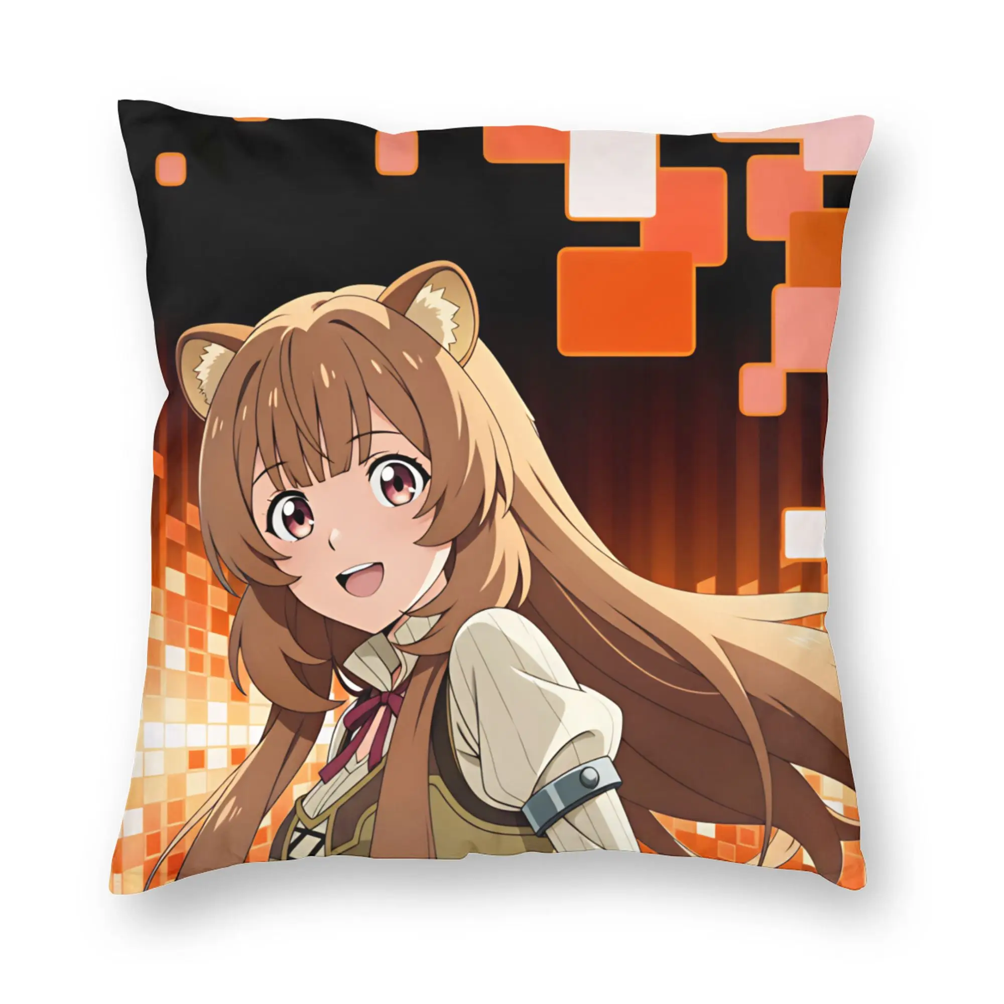 Raphtalia S-Shield Hero TRotSH Pillow Case  Print Pillow Cover Vintage Cushion Cover For Sofa Couch Bed Living Room