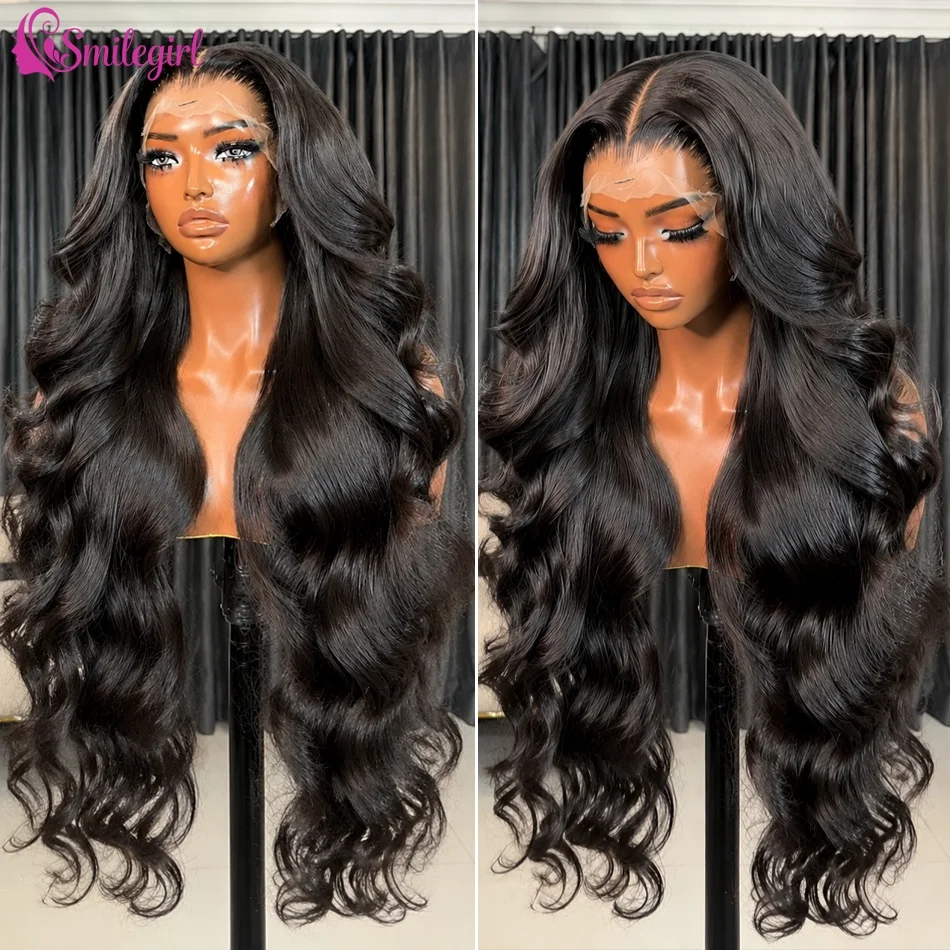 Boby Wave Human Hair Wigs 13x6 HD Transparent Lace Front Wig Human Hair 13x4 For Women Brazilian Virgin Lace Frontal Wig 250% Density Pre Plucked Black 40 Inch Glueless Wigs