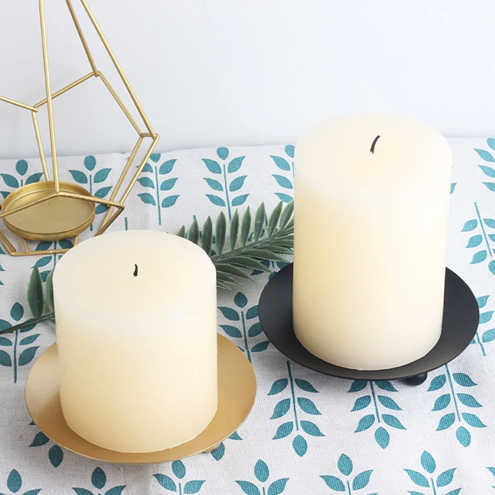 1 قطعة حامل شموع حديد ذهبي صينية لديكور حفلات الزفاف حامل تخزين الشاي الحديث مقاومة درجات الحرارة العالية قاعدة حبة مستديرة #6