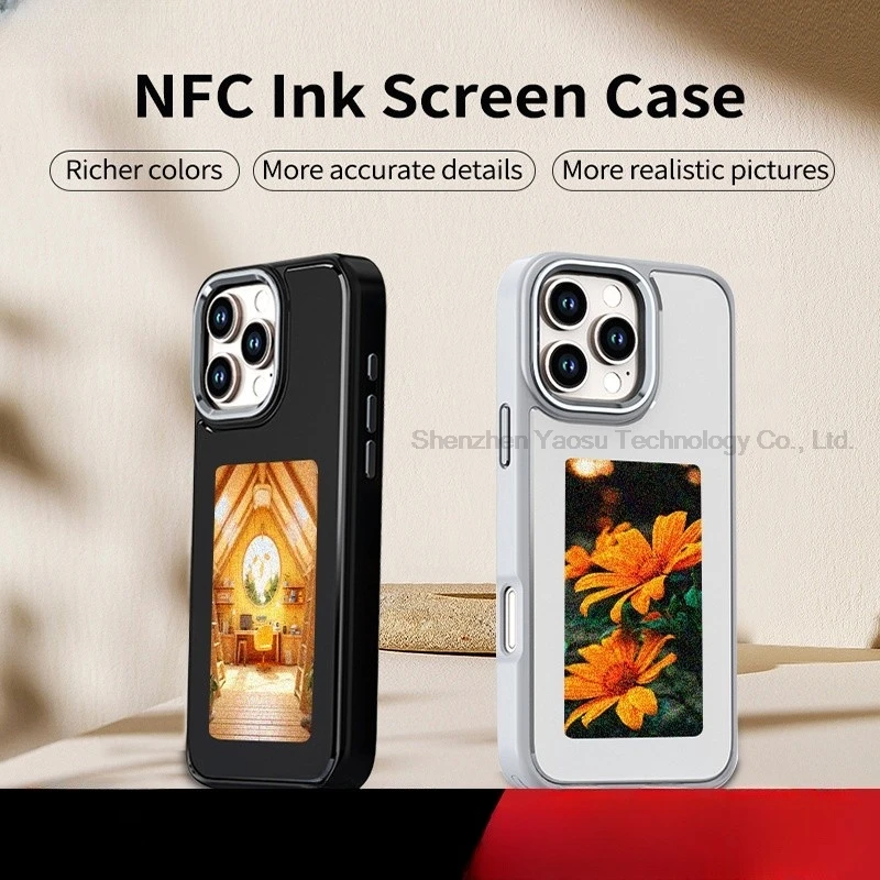 

Чехлы для iPhone 17, 16, 15, 14, 13 Pro Max с функцией NFC, E-ink и ИИ, с возможностью передачи изображений на экран, индивидуальный дизайн