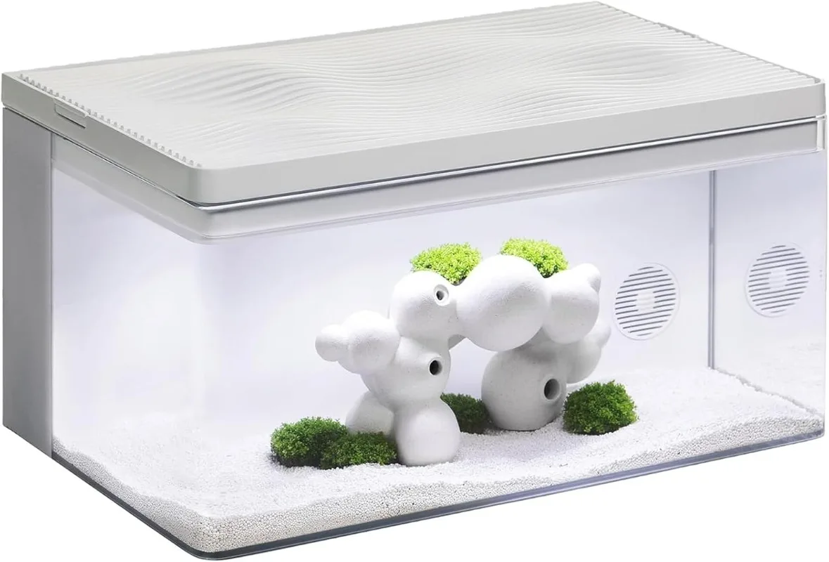 خزان هارموني الكل في واحد المائي من - هارموني بريميوم - جائزة تصميم iF حائزة حوض السمك سعة 10 جالون مع ضوء LED، بات #1