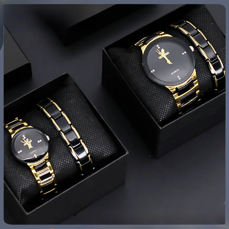 Couples wrist watch set New Quartz Watch Men's Watch Women's Watch Couple Watch Steel Band Suit