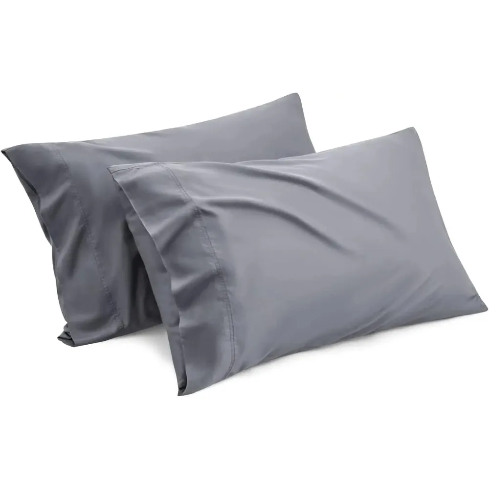 

Bedsure Cooling Pillow Cases Queen - 100% Rayon Derived from Bamboo Dark Grey Pillowcase