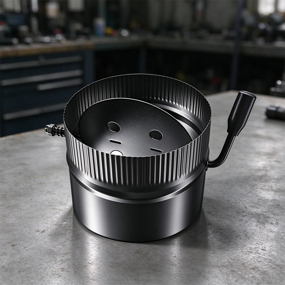 Heat Shield Chimney Damper For 6 Inch Stove Pipe, 304 Stainless Steel Smoke Control Valve With Insulated Handle, High For Temp