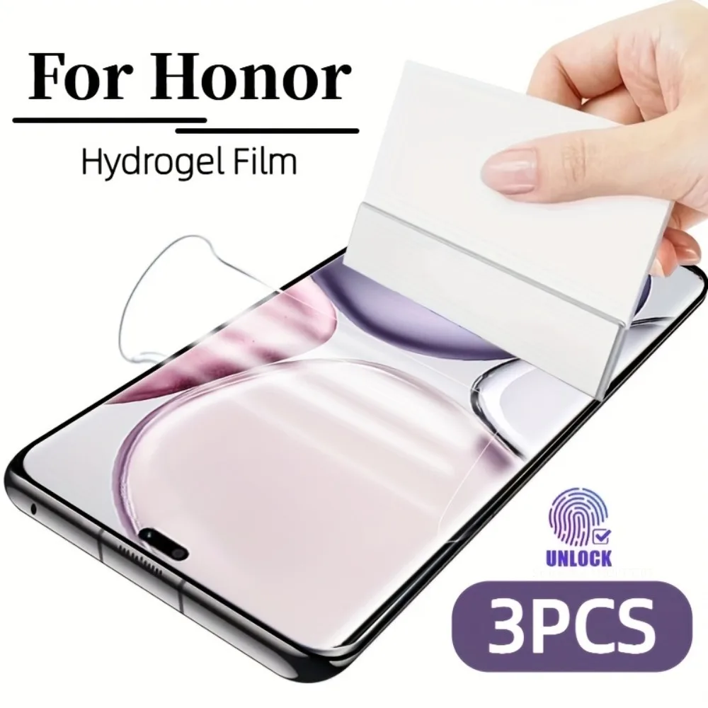 

3 шт. гидрогелевая пленка с полным покрытием HD для Honor Magic 7 Pro 6RSR 5 Ultimate 5 Pro 4Lite для Honor 400 Pro 200 Smart
