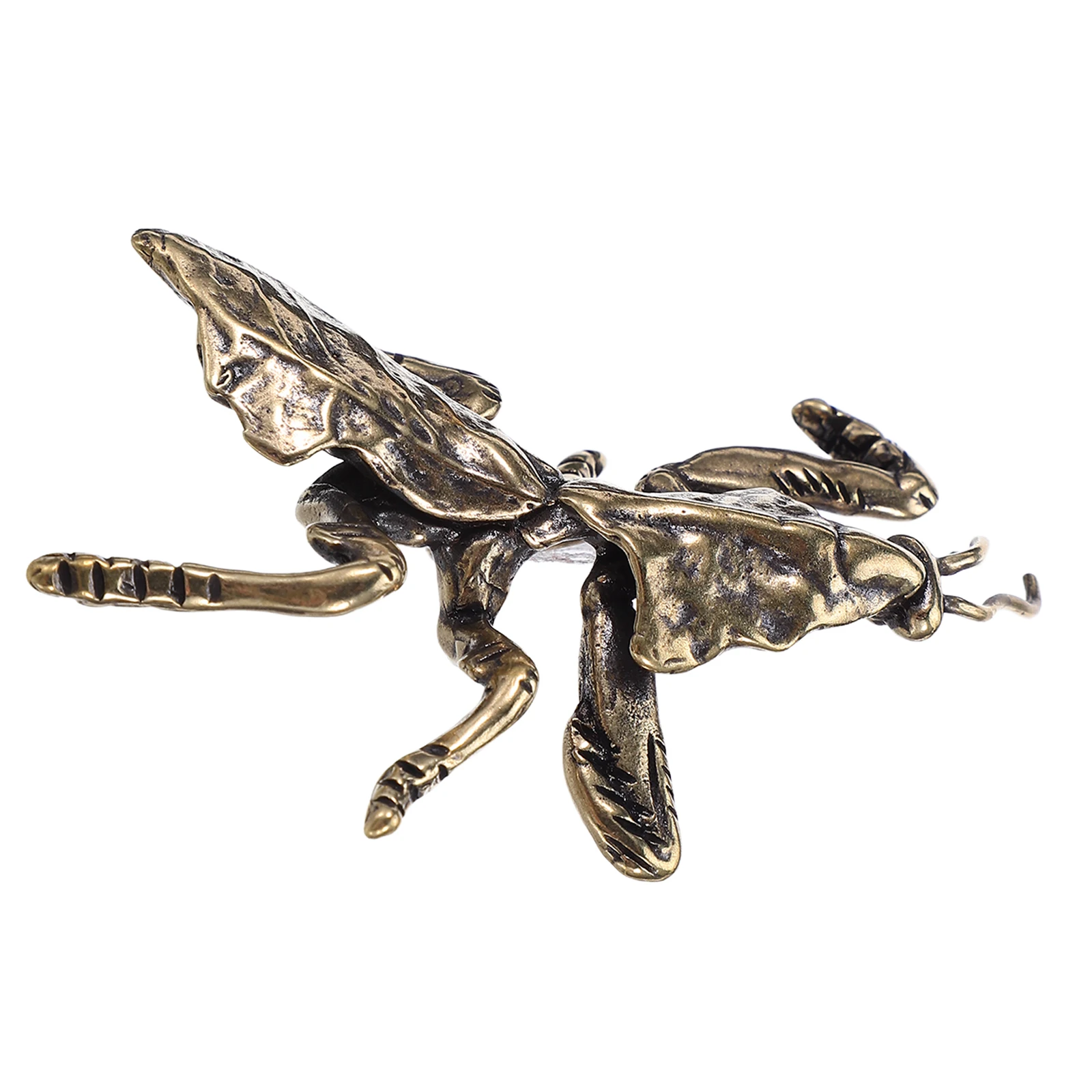 

Brass Praying Mantis Statue Mini Vintage Animal Sculpture Feng Shui Desktop Decor For Office Home Study Garden Tabletop Insect