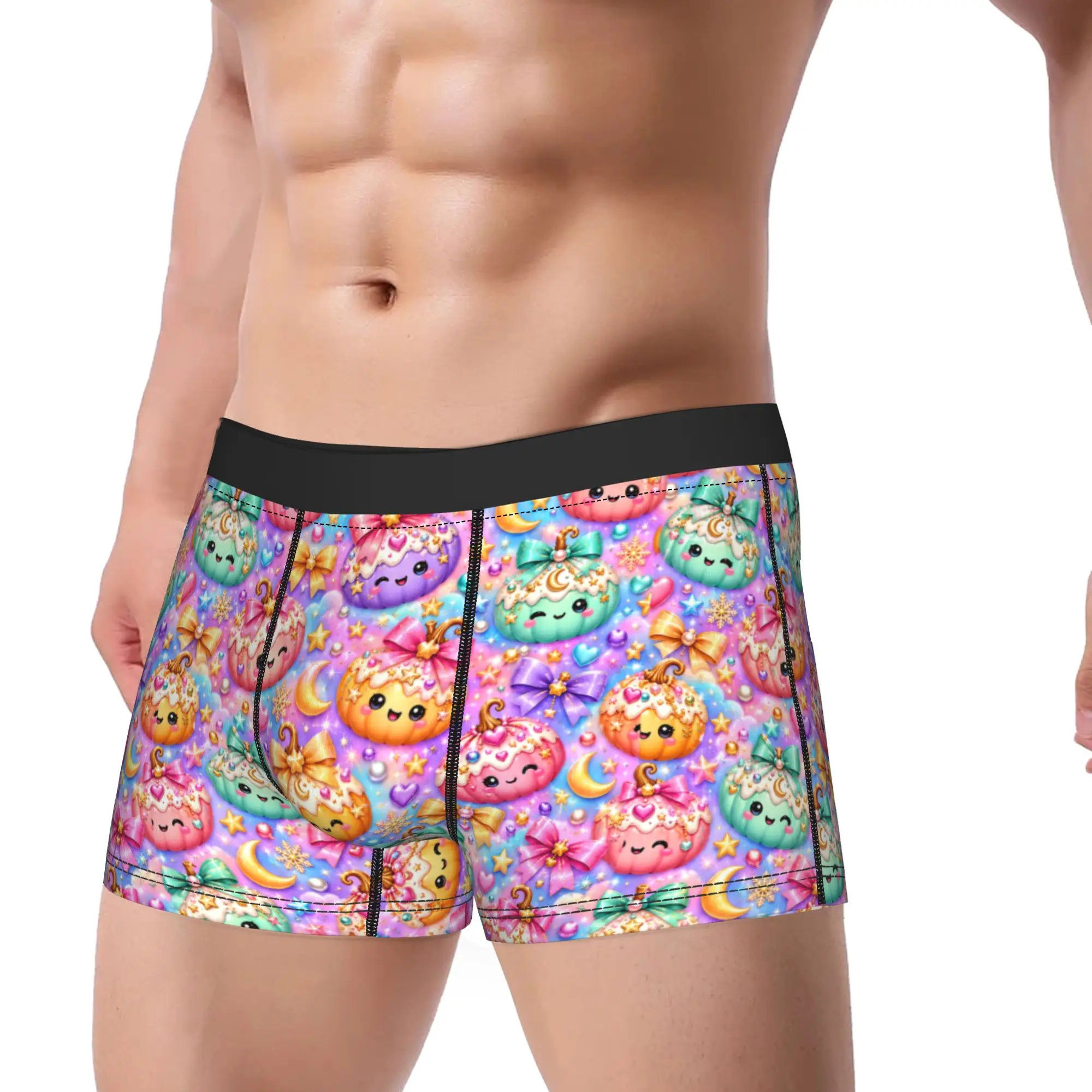 Pastel Halloween Pumpkin Underwear  Custom Trunk Quality Man Panties Breathable Boxer Brief Gift Idea