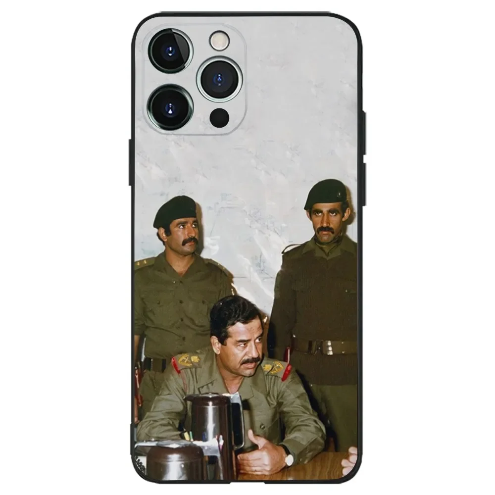S-Saddam Hussein Iraq Arabic Phone Case For iPhone 16,15,14,13,12,11,Plus,Pro Max,XS,X,XR,SE,Mini,8,7 Soft Silicone Black Cover