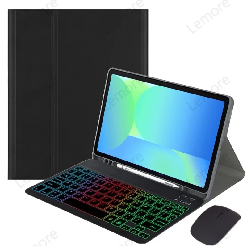 

Чехол с клавиатурой с радужной подсветкой для Samsung Galaxy Tab A7 10,4 дюйма SM-T500/T505/T507/T509, чехол-подставка с отсеком для карандаша