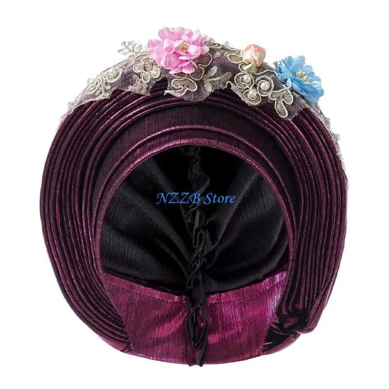 

T21F African Turban Hat Bandana HeadWrap for Various Styling Wedding Bride Headscarf