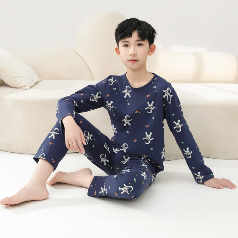 2-Pack Boys' Kids Cotton Loungewear Set Cartoon Print Spring/Autumn Sleepwear Long Sleeve Pants Outdoor Wearable