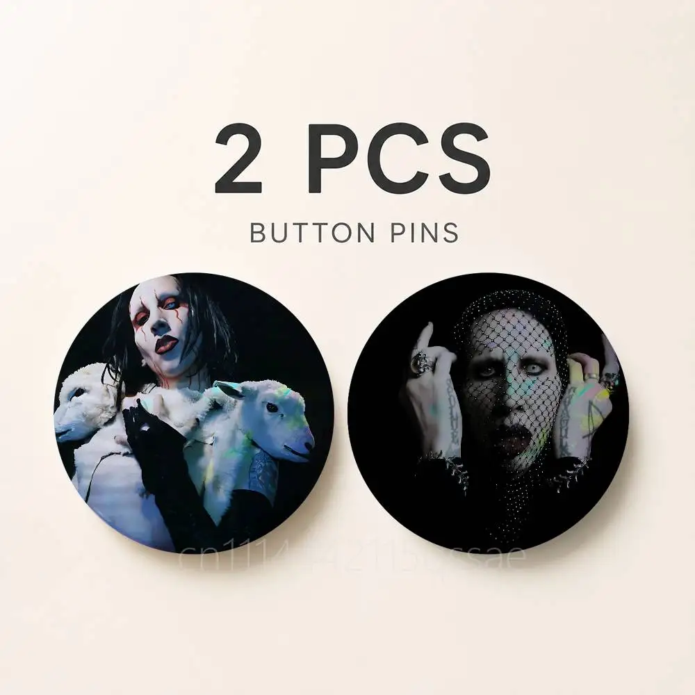 FOR Marilyn Manson 25/32/44/58/75mm Badges Button Round Creative Pin Brooch Badge Bag Decor Accessories