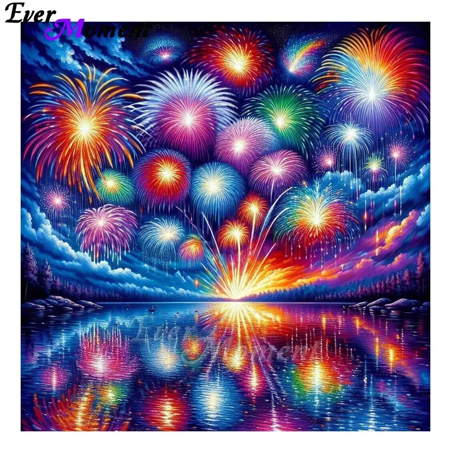 

Ever Moment Brilliant Firework Diamond Painting Night Sky Landscape 5D DIY Embroidery Cross Stitch Child Hobby ASF3067