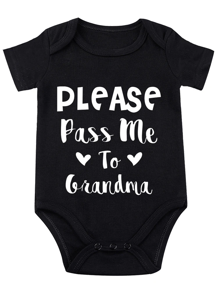 Please Pass Me To Grandma Baby Bodysuit Funny Baby onesie Adorable Newborn Clothes for Boys Girls, Unisex