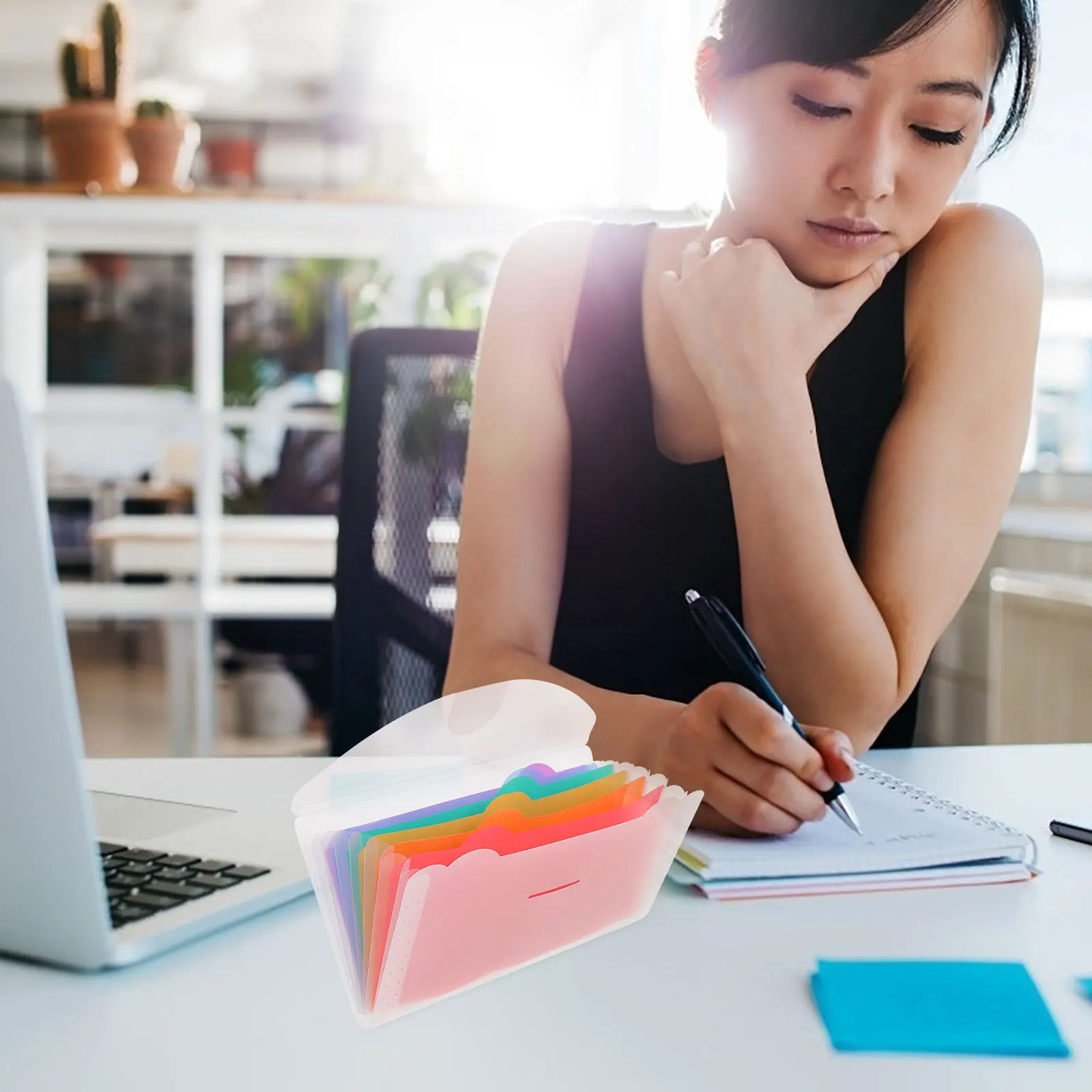 2 pezzi piccola cartella di file per fisarmonica organizzatore espandibile in plastica per ricevute fatture documenti archiviazione file multistrato portatile