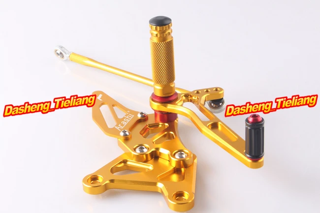 Adjustable Rearset Rear Set Foot Pegs Footrests Footpegs For Kawasaki Ninja ZX6R ZX636 2005 2006 Aluminum Alloy Gold Sets