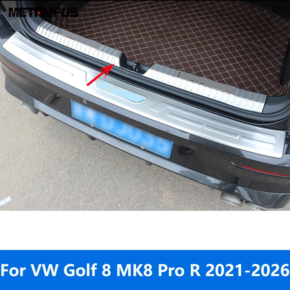 

Accessories For Volkswagen VW Golf 8 MK8 Pro R 2021-2025 2026 Inner Rear Trunk Bumper Foot Plate Door Sill Scuff Guard Plate