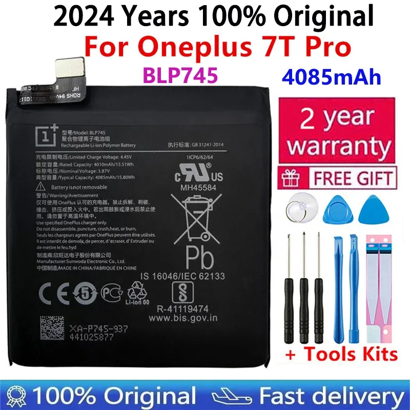 

2024 Years New Original Battery BLP745 For Oneplus 7T Pro One Plus 7 T Pro 7Tpro 4000mAh Phone Bateria + Tools Fast Shipping