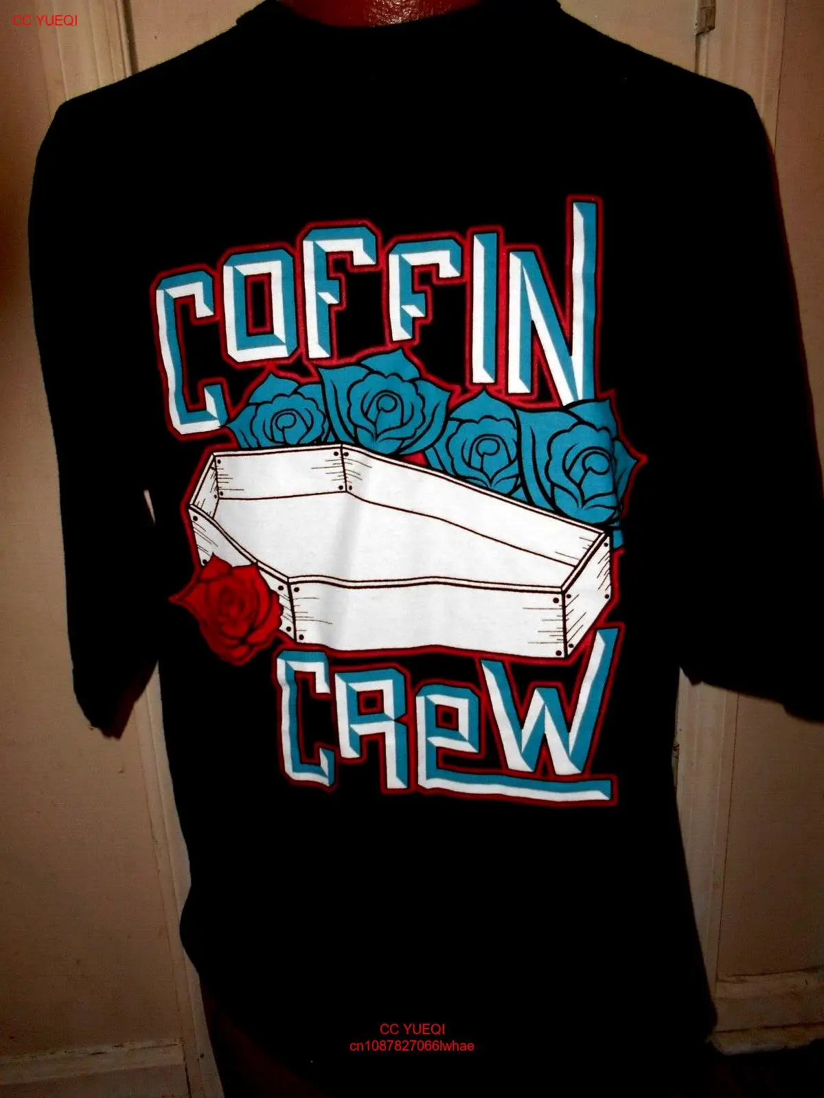 Alstyle Apparel Coffin Crew Men's Large Black Short Sleeve Baseball T-Shirt.