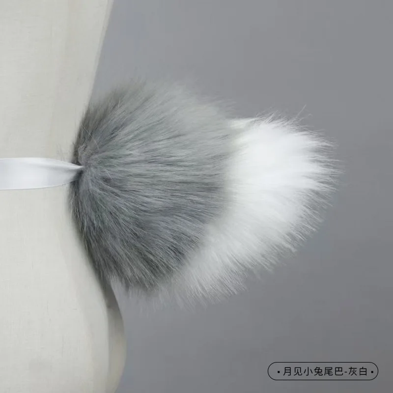 Niedlicher Plüsch-Hasenschwanz für Mädchen, Simulierter Tierschwanz, Hasenschwanz für Frauen, Cosplay-Requisiten und Accessoires – Detail 11