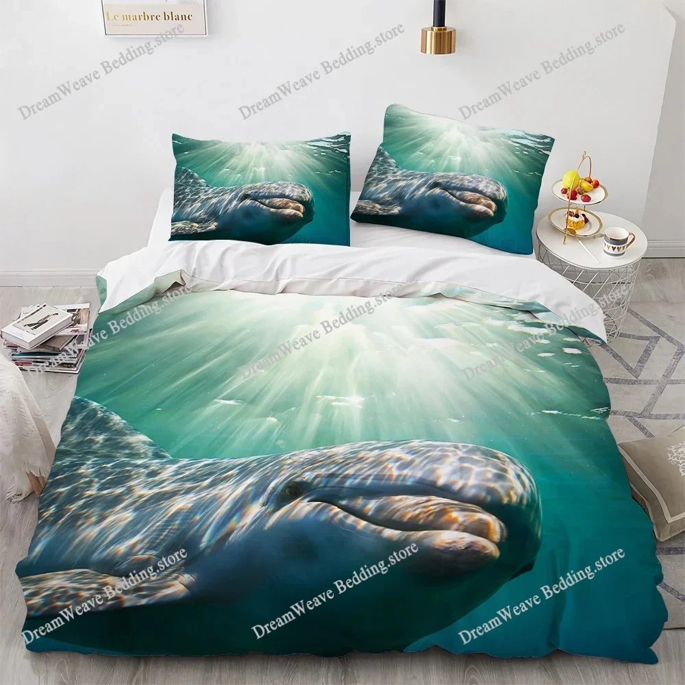 

Blue Dolphin Design Bedding Set Duvet Cover Set 3d Bedding Digital Printing Bed Linen Queen Size Bedding Set Fashion Design