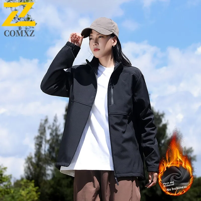 New Winter Softshell Jacket Men 2025 Windproof Waterproof Fleece Lined Parka Outdoor Hiking Camping Thermal Cold Padding Coat