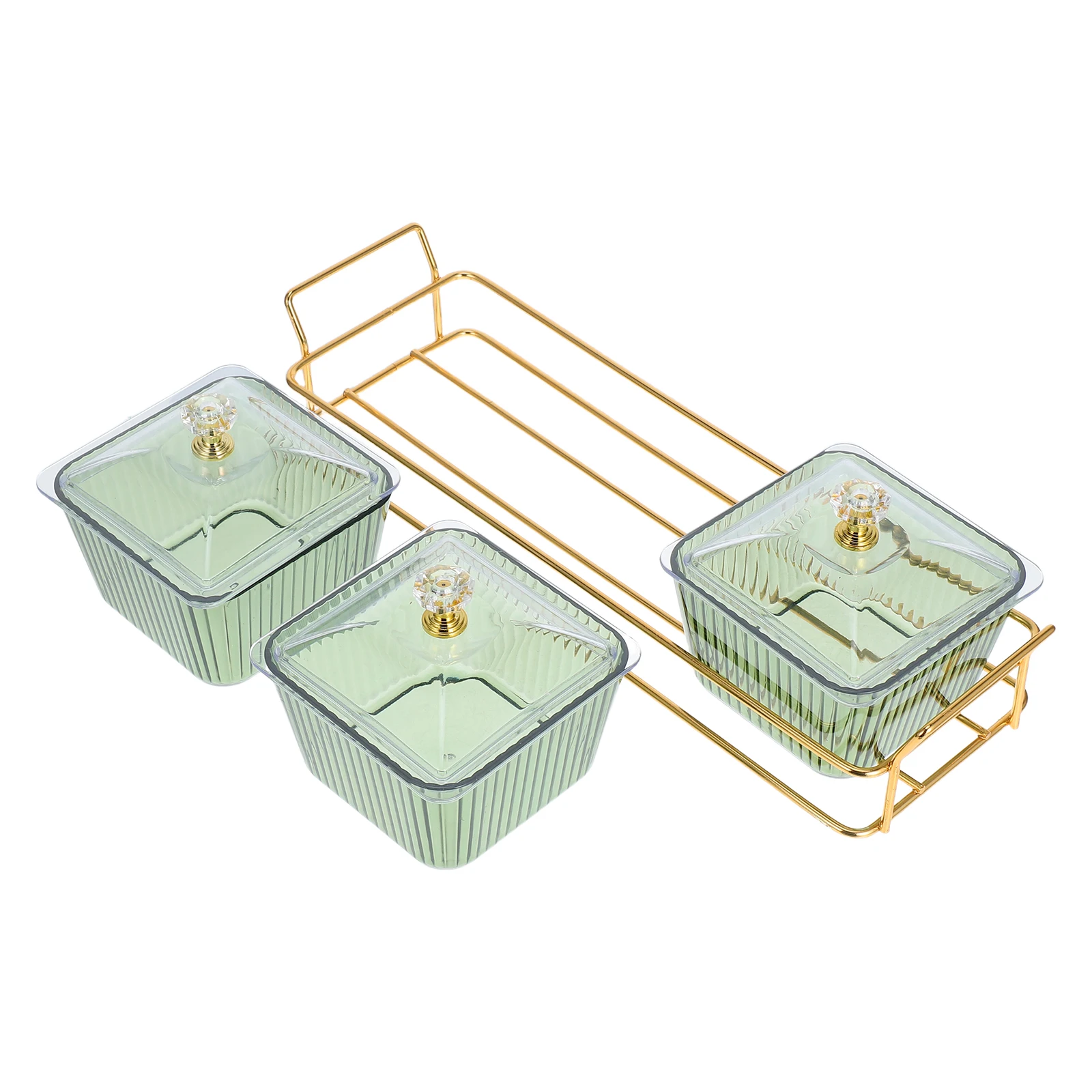 

3-Compartment Divided Snack Tray Lid Detachable Food Divider Plate Portable Serving Dish For Nuts Dry Fruit Appetizer Party Use