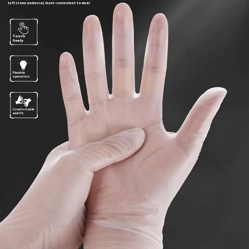 

Thickened Disposable PVC Gloves - 100 Pcs/Box Food Safe Clear Gloves for Dishwashing, Cleaning & Food Handling