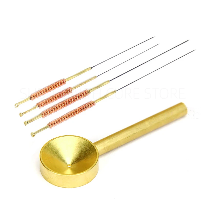 Fire Needle Tungsten Steel Material Fancy Intertwine Handle Copper Guide Acupoints Tool Traditional Acupuncture