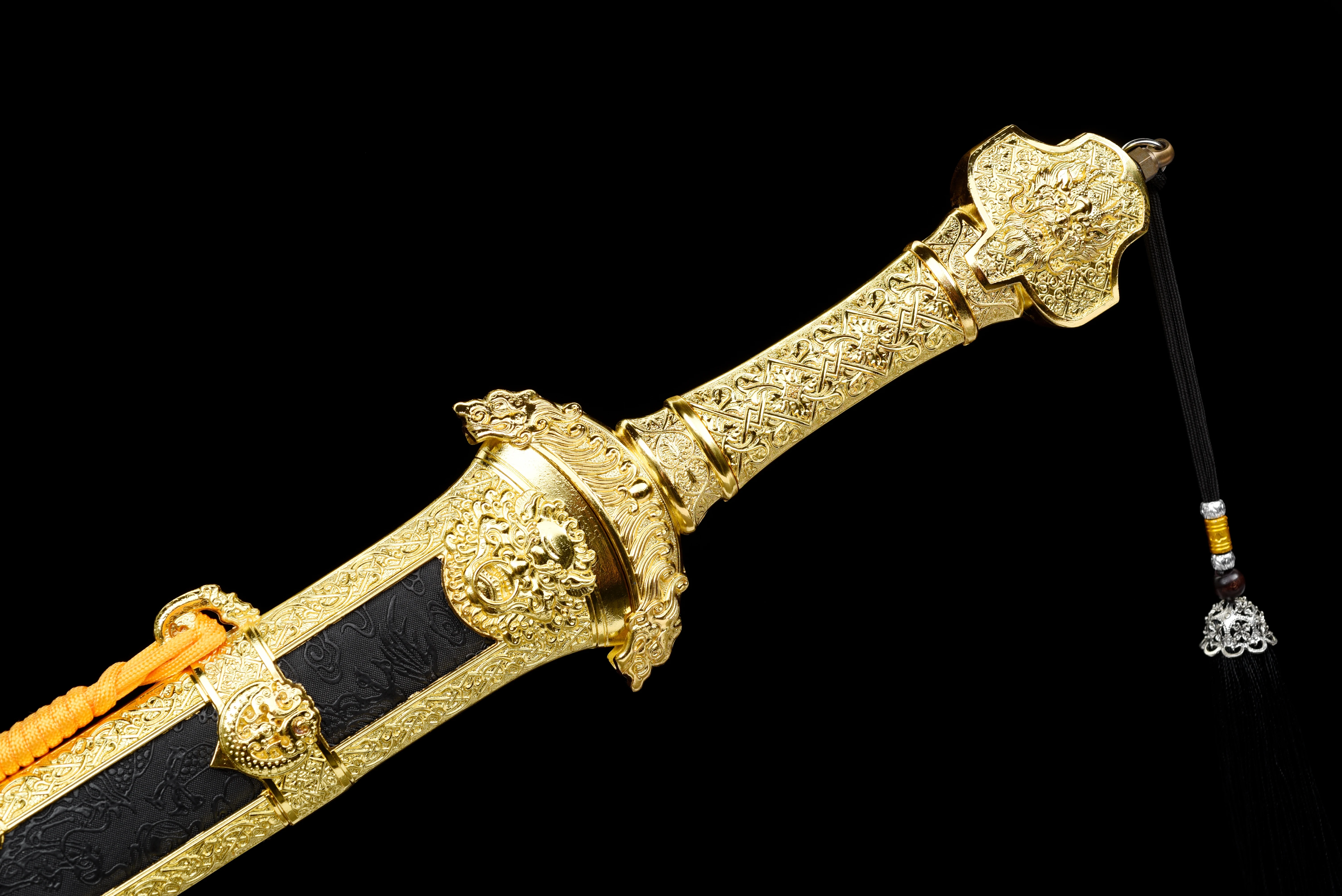 cosplay role-playing performance decoration Golden samurai sword not sharp real steel katana martial arts enthusiast collection