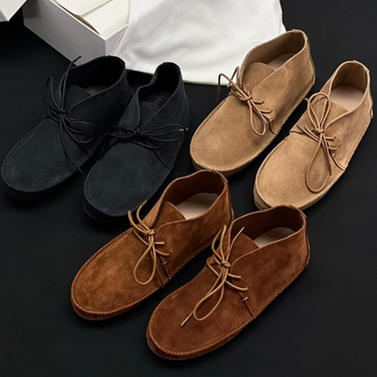 

Jenny&Dave Vintage Lace Up Woman Shoes Nordic Minimalist Handmade Genuine Leather Moccasin Shoes For Woman Flats Loafers