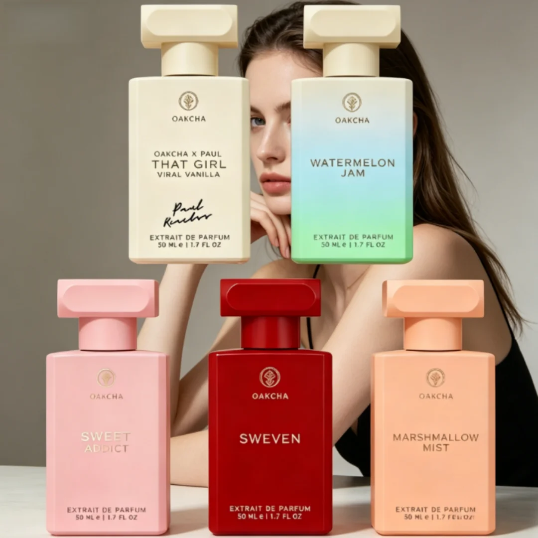 Colección de Perfumes OAKCHA – Rosa, Jazmín, Madreselva, Malvavisco y Flor de Azahar | Fragancia Floral Gourmand de Larga Duración