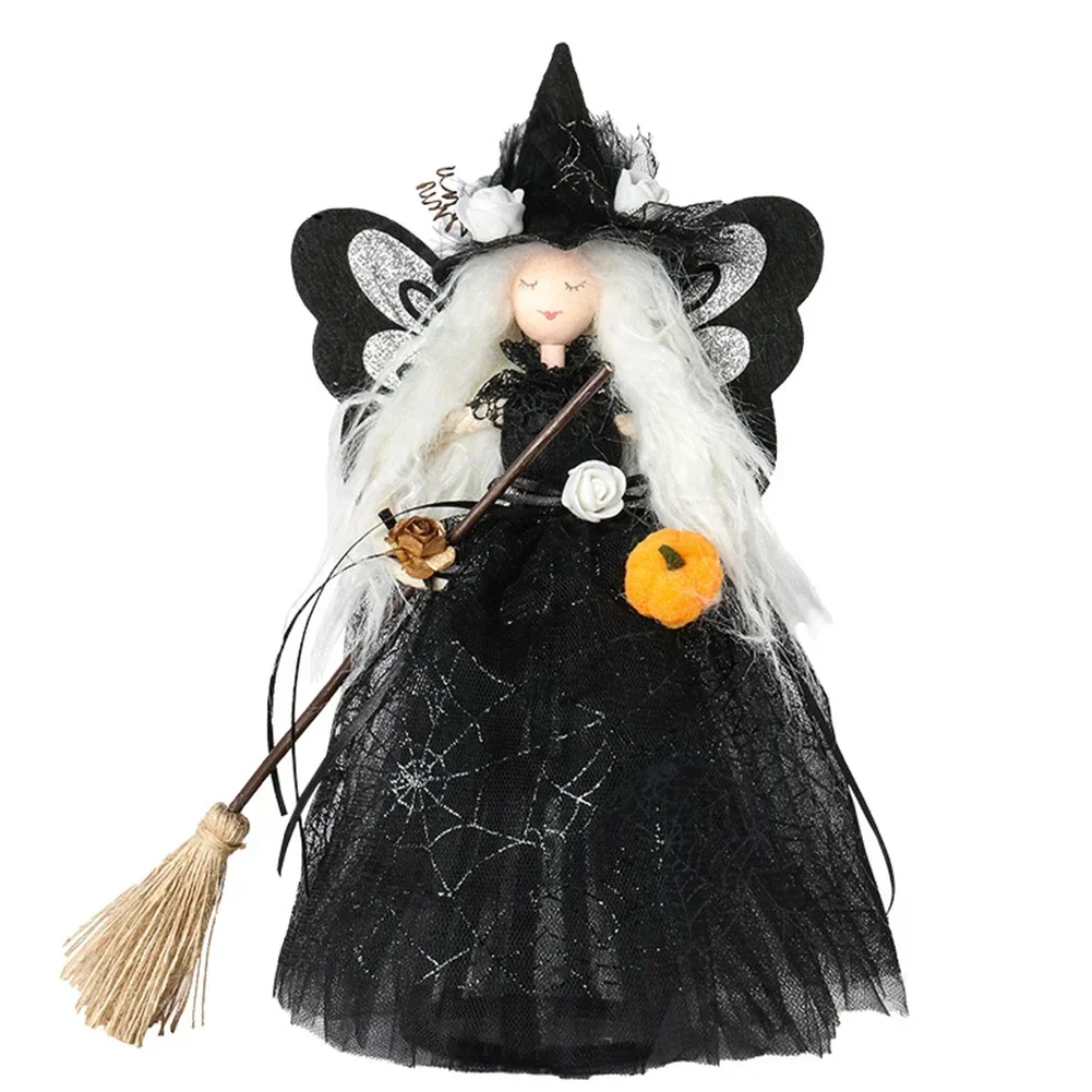 Halloween Tree Topper Halloween Witch Decoration Stable Placement Comfortable Touch Conical Base Fine Workmanship